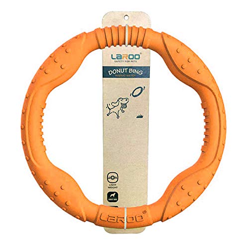 LaRoo Dog Frisbee Dog Disc Toy, Disco de Lanzamiento Duradero para Perros Fuertes para Perros pequeños, medianos y Grandes, Deporte, Ejercicio, Actividad y Juegos al Aire Libre (30 cm Naranja)