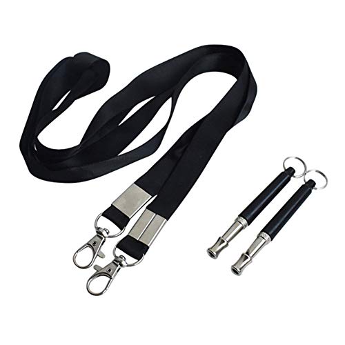 Lidylinashop Silbato Supervivencia Silbatos para Perros Silbatos de Perro para Dejar de ladrar Silbato de Emergencia Perro SIDA Black,2pc