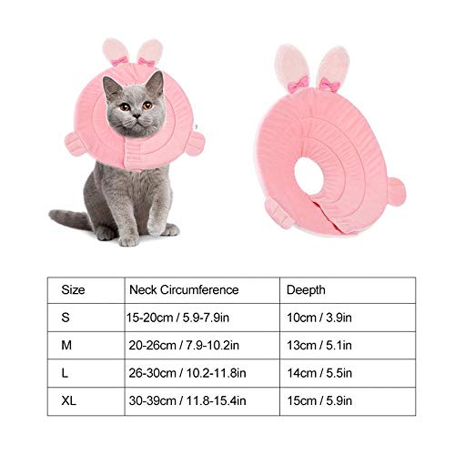 Lindo Collar Protector para Mascotas, Forma de Conejo de Dibujos Animados, curación de heridas de Perro, Anillo de círculo de Elizabeth, Collar de recuperación de Gato Ajustable