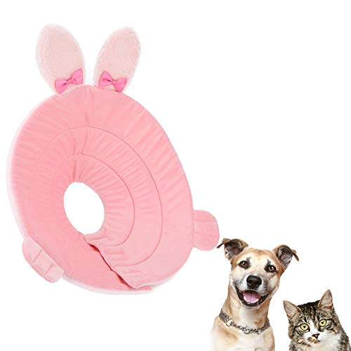 Lindo Collar Protector para Mascotas, Forma de Conejo de Dibujos Animados, curación de heridas de Perro, Anillo de círculo de Elizabeth, Collar de recuperación de Gato Ajustable