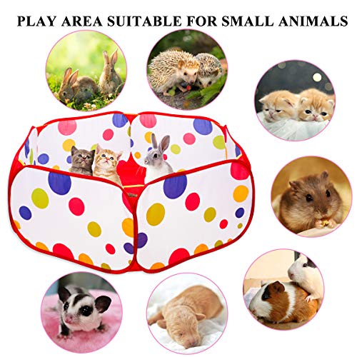 Litthing Jaulas para Animales pequeños,Tienda de Campaña para Pequeños Animales, Transpirable,Plegable para Conejillos de Indias, Conejos, Hámsters, Chinchillas y Erizos (Punto)