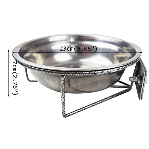 LOFAMI Comederos Alimentador para Mascotas Elevado Bowl Bowl Bowl Cuencos de Acero Inoxidable para Food and Water Bowl (Calibre 23CM) Platos para Perros