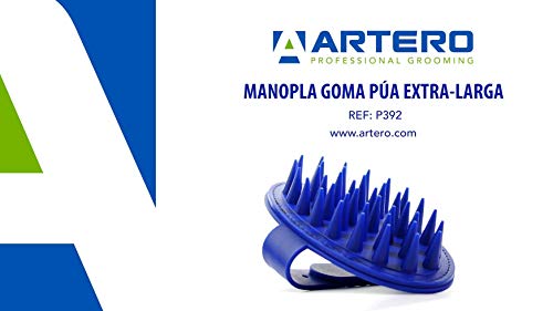 Manopla quitapelos para el baño de Perros y Gatos (Púa Extra Larga (Azul))