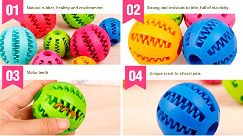 MansWill Juego de 2 pelotas para perro, cachorro de mascota, elástico, juguete para la limpieza de dientes, masticar, entrenamiento molar