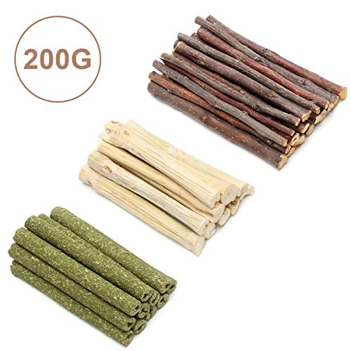 Manzana Chew Sticks, 100% Natural Apple Sticks Pet Chew Juguetes, apto para conejos, chinchillas, cobayas, hámsteres, masticar/jugar