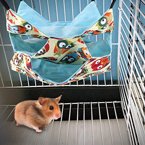 Mascotas Hamster Hammock, Winter Warm Hamster Nest, Hamster Sleeping Bed, Hamster Habitat Hanging House for Squirrel Chinchilla Guinea Pig (L)