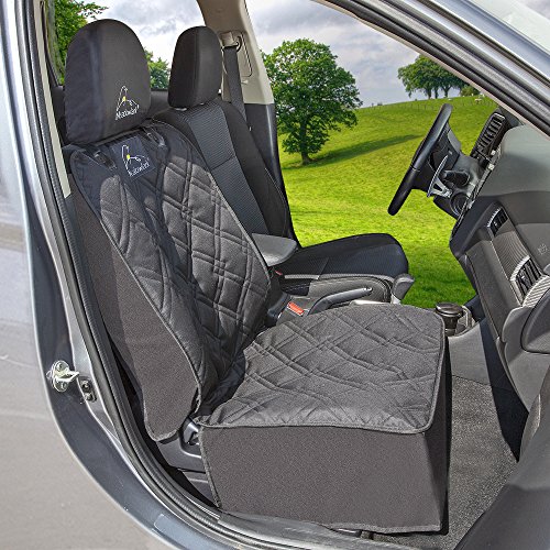 Meadowlark® Funda Asiento Coche Perro ¡Cubierta Impermeable de Primera Calidad para Mascotas, Protector de Asiento Delantero Integral. Talla Universal. Bonus: Cinturón de Seguridad+Funda Reposacabeza