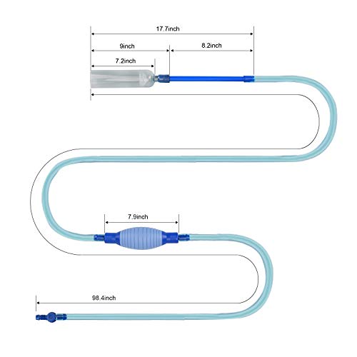 MEISO Bomba de sifón para Acuario con Grifo de Control de Flujo, escurridor de Tanque de Peces, Limpiador de Grava, Filtro de Agua, Manguera de sifón, Transferencia automática de fluidos