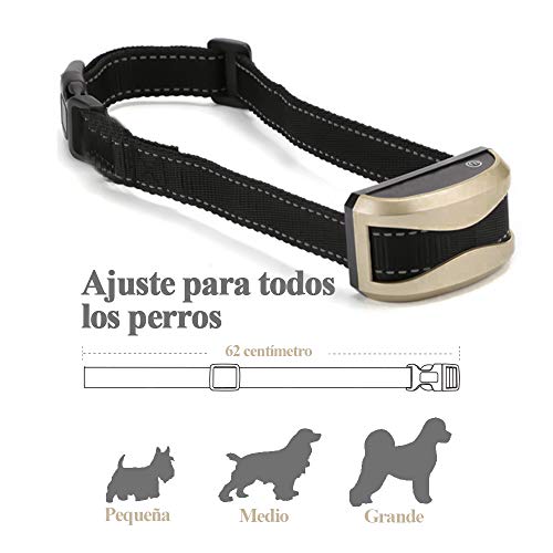 Meloive Collar Recargable Antiladrido Perros con Alcance de 730m, Collar de Adiestramiento con Modos Automático y Manual, 7 Niveles de Vibración, Sonido.