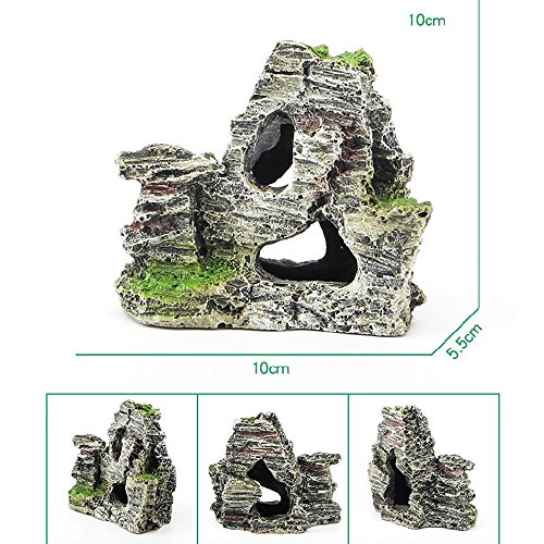 mi ji - Decoración para Acuario, Korallenriff, Roca, Montaña, Gruta, Piedra, almizcle