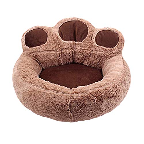 Minsa Cama para Mascotas con diseño de Pata de Oso Redondo o Ovalado con Forma de diezmo Suave Cama para Mascotas pequeñas Perro Teddy