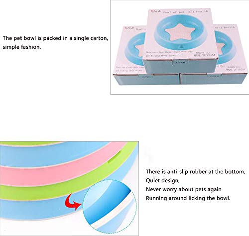 MLGM Tazón para Perros Oral Lengua Piel Limpia Antideslizante Teddy Vajilla   Azul-B