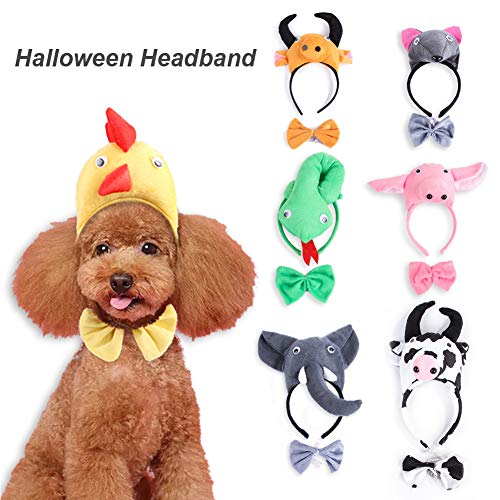 Morbuy Interesante Diadema Disfraz Perro, Cosplay Traje para Perro Gato Cachorro Mascotas Halloween Navidad (Cerdo)