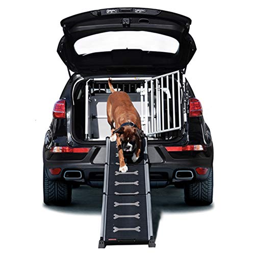 MZTYH Rampa para Perro Mascota X1, Rampas Plegable De Aluminio TelescóPica para AutomóVil, Ajustable - Antideslizante - Ligera (165 Cm * 40 Cm)