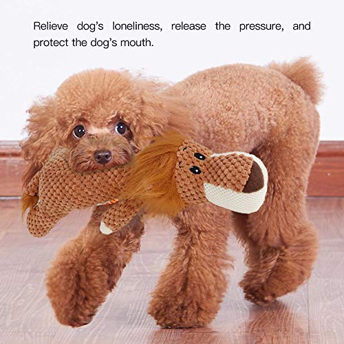 Naroote Juguete para Mascotas, Juguete para Perros con Forma de Animal Lindo Juguete para Perros Masticable mordedura Resistente con Sonido(Le®n)