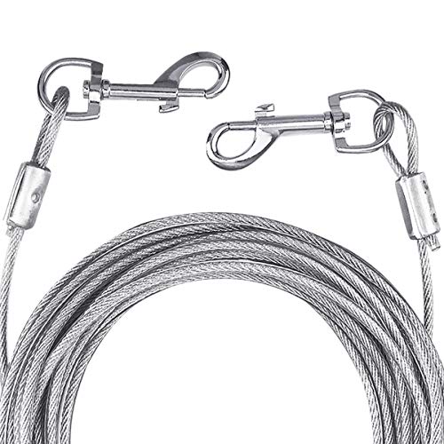 NATUCE Cable para Atar Perros, 33 pies (10 Metros) de Cadena para Perros de hasta 176 Libras, Adecuado para Todas Las Razas (Blanco) (Blanco, 10M)