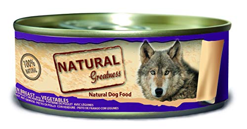 Natural Greatness Comida Húmeda para Perros de Pechuga de Pollo con Verduras. Pack de 24 Unidades. 156 gr Cada Lata