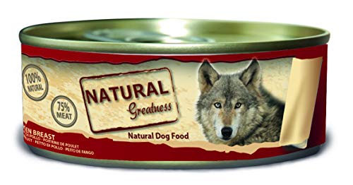 Natural Greatness Comida Húmeda para Perros de pechuga de Pollo. Pack de 24 Unidades. 156 gr Cada Lata