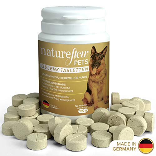 Natureflow Suplemento para articulaciones de los Perros con mejillón de Labio Verde, MSM y Garra del Diablo - Alta digestibilidad - 100 Pastillas suficientes para 6 Meses - Condroprotector