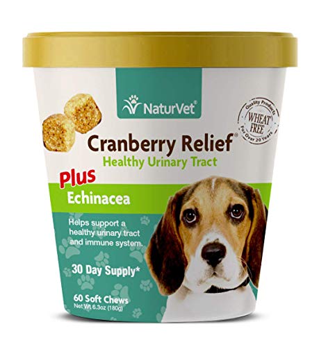 NaturVet CRANBERRY RELIEF + Echinacea Soft Chew Dogs Urinary Tract (CUP) - 60 ct