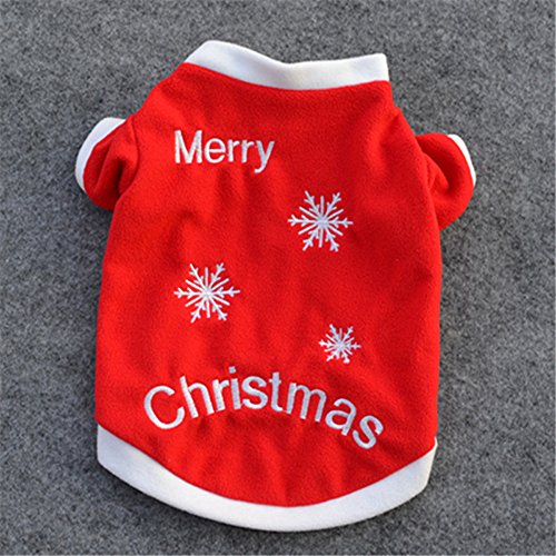 Navidad Ropa Mascotas Merry Christmas Polar Fleece Camiseta Ropa Perro Pequeño Invierno para Chihuahua Yorkshire