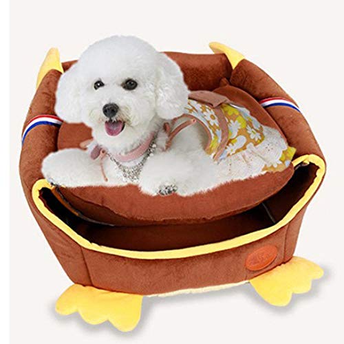 ndmzk Plegable Cálido Nido De Mascotas Multifuncional Casa De Mascotas para Perros Gatos Animales Colchón De Cachemir Bolsa De Cama para Mascotas-Amarillo_L_Francia