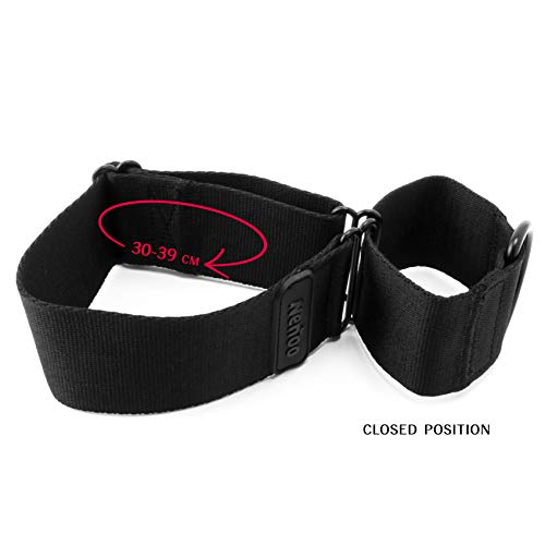 Nenoo Collar Martingale para Perros Que Escapan. Todo Negro 30-49 cm (M)