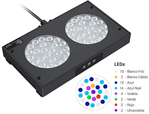 NICREW 100W Luz LED de Acuario Marino, Iluminación Multiespectrales Marino Regulable para Acuario con Coral, Soporte de Lámpara Incluido