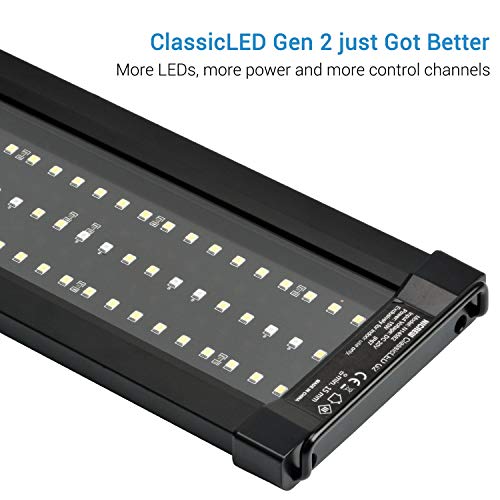 NICREW ClassicLED G2 Luz LED Acuario, Iluminación LED para Acuarios, Pantalla LED Acuario Lámpara de Planta para Pecera 45-60 cm, 15 W, 1160 LM