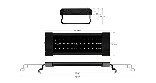 NICREW RGB Luz LED Acuario, 24/7 Lámpara de la Planta de Acuario con Control Remoto, Acuario Completamente Automatizado luz LED, 33-46 cm, 11W