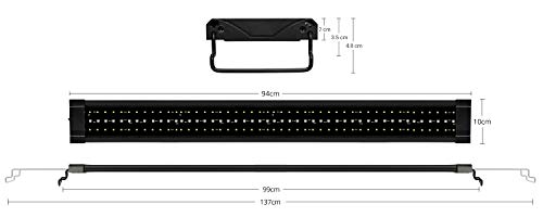 NICREW RGB Luz LED Acuario, 24/7 Lámpara de la Planta de Acuario con Control Remoto, Acuario Completamente Automatizado luz LED, 99-137 cm, 26W