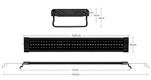 NICREW RGB Plus Luz LED Acuario, Luz Acuario Dulce Agua con Control Remoto, 24/7 Completamente Automatizado LED Acuario, 77-110 cm, 22W