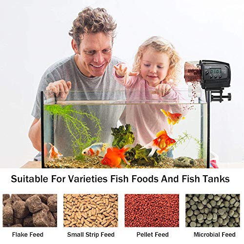 NOBGP Alimentador automático de Peces, Smart Aquarium Fish Feeder Food Timer, Tanque de Peces Ajustable Turtle Pond Dispensador de Alimentos para el Fin de Semana de Vacaciones Aquarium Fish Tank,A