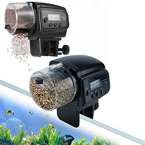 NOBGP Alimentador automático de Peces, Smart Aquarium Fish Feeder Food Timer, Tanque de Peces Ajustable Turtle Pond Dispensador de Alimentos para el Fin de Semana de Vacaciones Aquarium Fish Tank,A