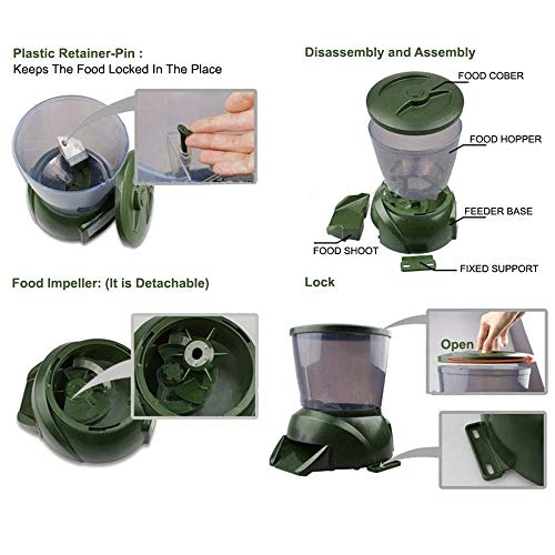 NOBGP Alimentador automático de Peces, Smart Aquarium Fish Pond Feeder Timer Dispensador Ajustable de alimento para estanques de Tortugas para Vacaciones diarias