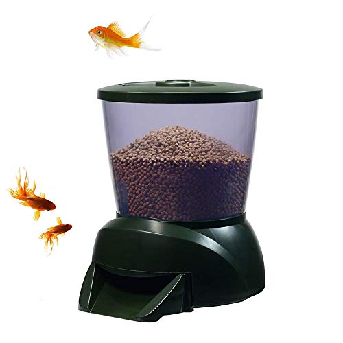 NOBGP Alimentador automático de Peces, Smart Aquarium Fish Pond Feeder Timer Dispensador Ajustable de alimento para estanques de Tortugas para Vacaciones diarias