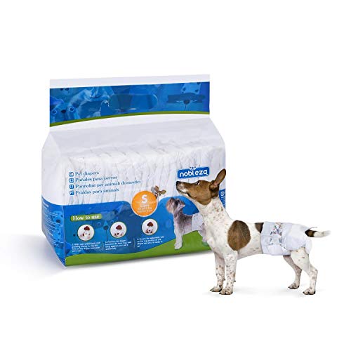 Nobleza - Pañales para perros Desechables Macho Hembra Cachorro Entrenamiento Pañales Súper Absorbente Envolturas para mascotas Paquete de 12 22*40 cm