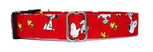 Noddy y dulces hechos a mano collar de perro con encanto [Snoopy Oh Joy. Rojo]