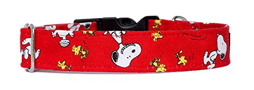 Noddy y dulces hechos a mano collar de perro con encanto [Snoopy Oh Joy. Rojo]