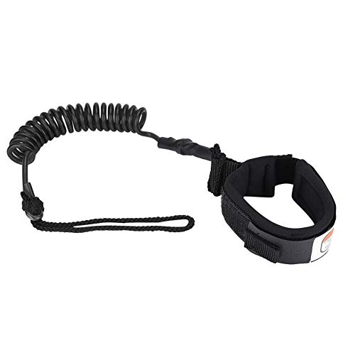 nologo Dingln Stand Up Paddle Board 5mm Muelle en Espiral Pierna Pie Cuerda Surfing Leash para Tabla de Surf(Negro)