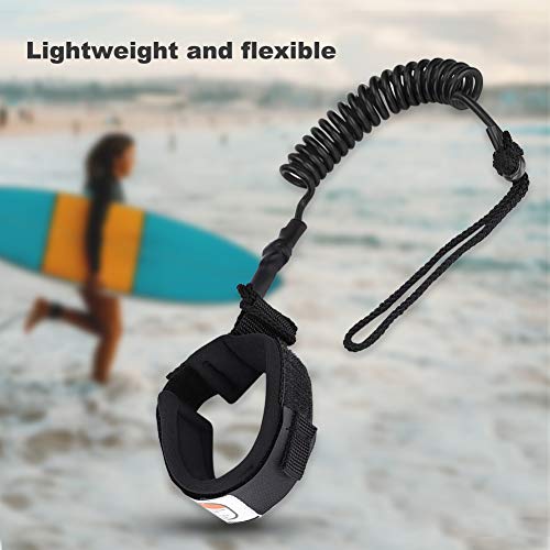 nologo Dingln Stand Up Paddle Board 5mm Muelle en Espiral Pierna Pie Cuerda Surfing Leash para Tabla de Surf(Negro)