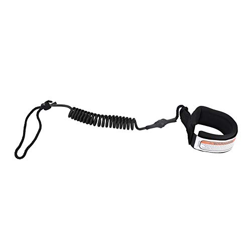 nologo Dingln Stand Up Paddle Board 5mm Muelle en Espiral Pierna Pie Cuerda Surfing Leash para Tabla de Surf(Negro)