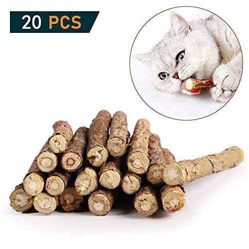 OneBarleycorn - Palitos de Catnip para Gatos, Juguete para morder para Gatos 100% orgánico Natural Matatabi Dental Treats, Paquete de 20 Unidades