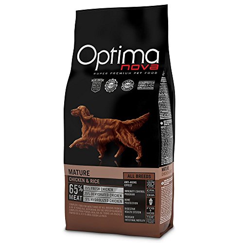 Optima nova - Pienso para Perros Senior pequeños, medianos y grandes, con pollo y arroz