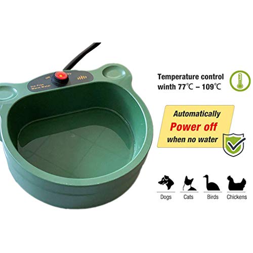 Outdoorheated Tazón para el perro, Calefacción Gatos Perros Triturador 2.2L de gran volumen inteligente de la temperatura constante del medio ambiente para la Alimentación y la calefacción por agua