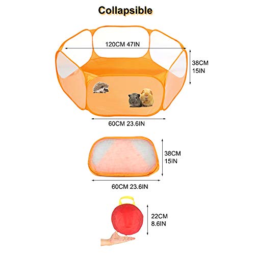 Parque de juegos Amakunft transpirable y transparente para mascotas pequeñas con abertura automática. Apto para exterior e interior y portátil. Ideal para conejos, hámsteres, chinchillas, erizos...