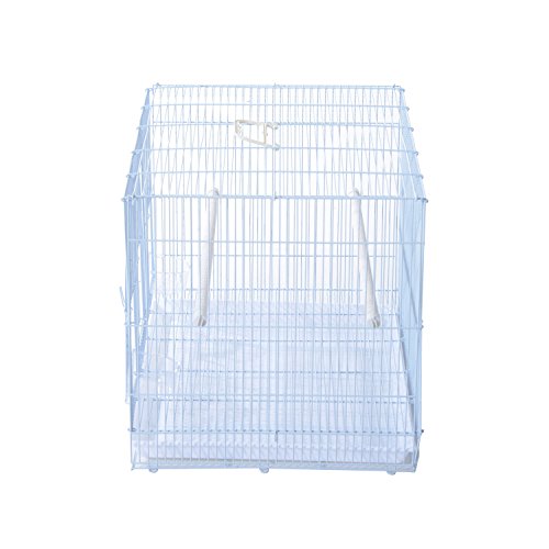 PawHut Jaula Pajaros 60x41x41cm Pajarera Pajaro Loros Canarios Cotorras Hierro Blanco