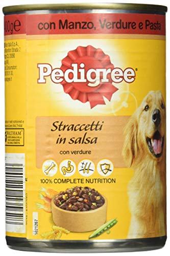 PEDIGREE Televes straccetti de Salsa con Ternera, Verduras y Pasta Lata – Paquete de 24 Unidades