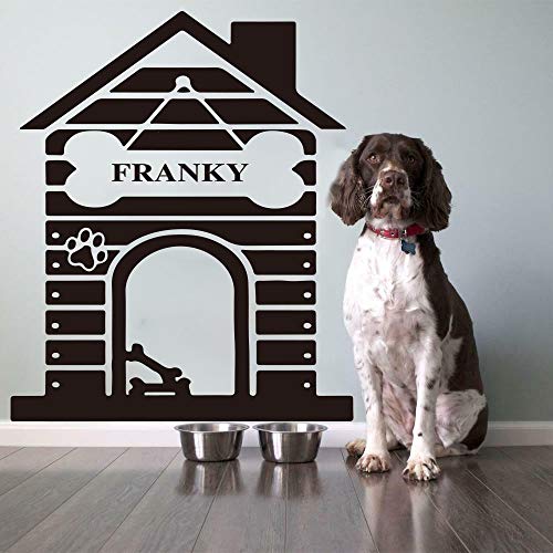 Pegatinas de pared para sala de estar, cama para perros, cama personalizada, cachorro de perro, mascota, nombre de animal, tienda de mascotas para habitación, colgante moderno, decoración extraíble,