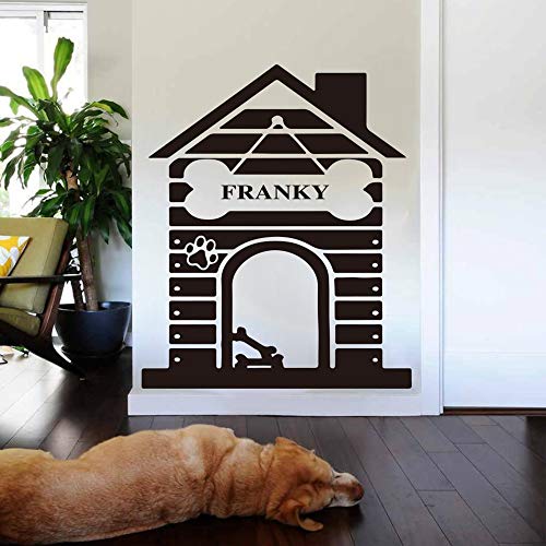 Pegatinas de pared para sala de estar, cama para perros, cama personalizada, cachorro de perro, mascota, nombre de animal, tienda de mascotas para habitación, colgante moderno, decoración extraíble,